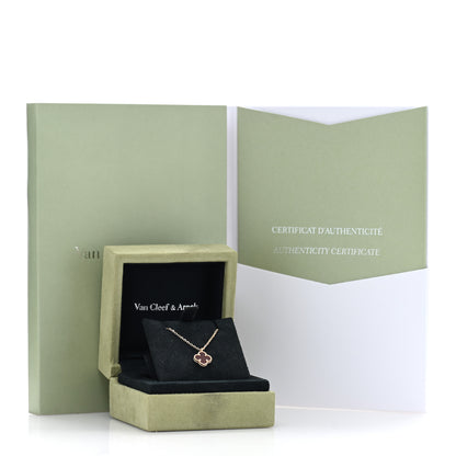 Van Cleef & Arpels VAN CLEEF & ARPELS 18K Rose Gold Carnelian Sweet Alhambra Pendant Necklace 5 of 5