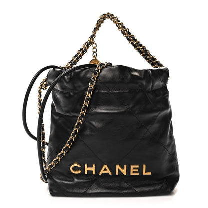 Chanel Shiny Calfskin Quilted Mini Chanel 22 Black 1 of 10