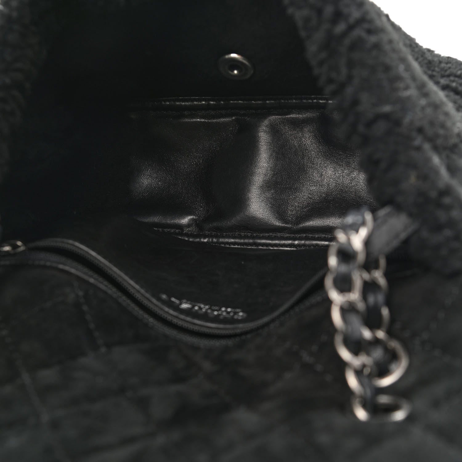 Chanel Shearling Lambskin Pearl Flap Black 4 of 13