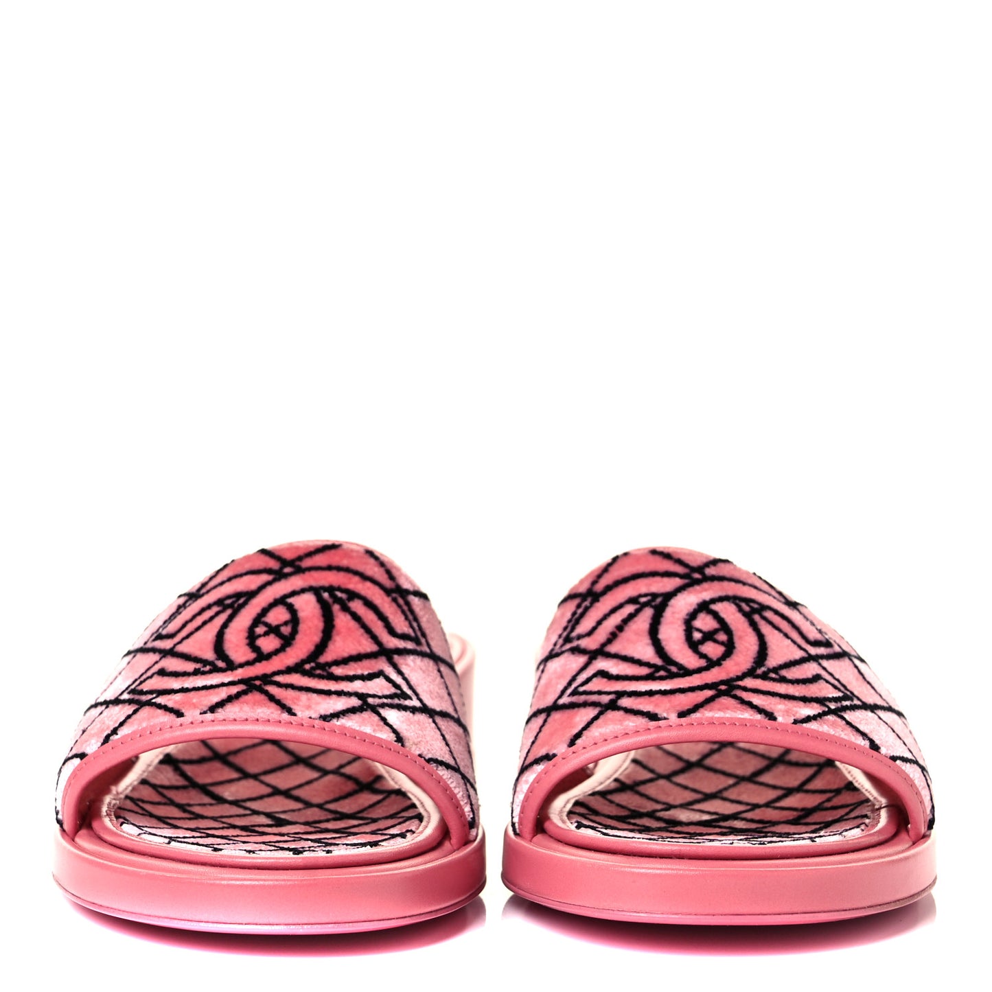 Shearling Quilt Print Quilt CC Mules 38 Pink