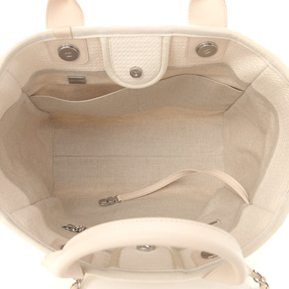Chanel Mixed Fibers Small Deauville Tote White 6 of 12