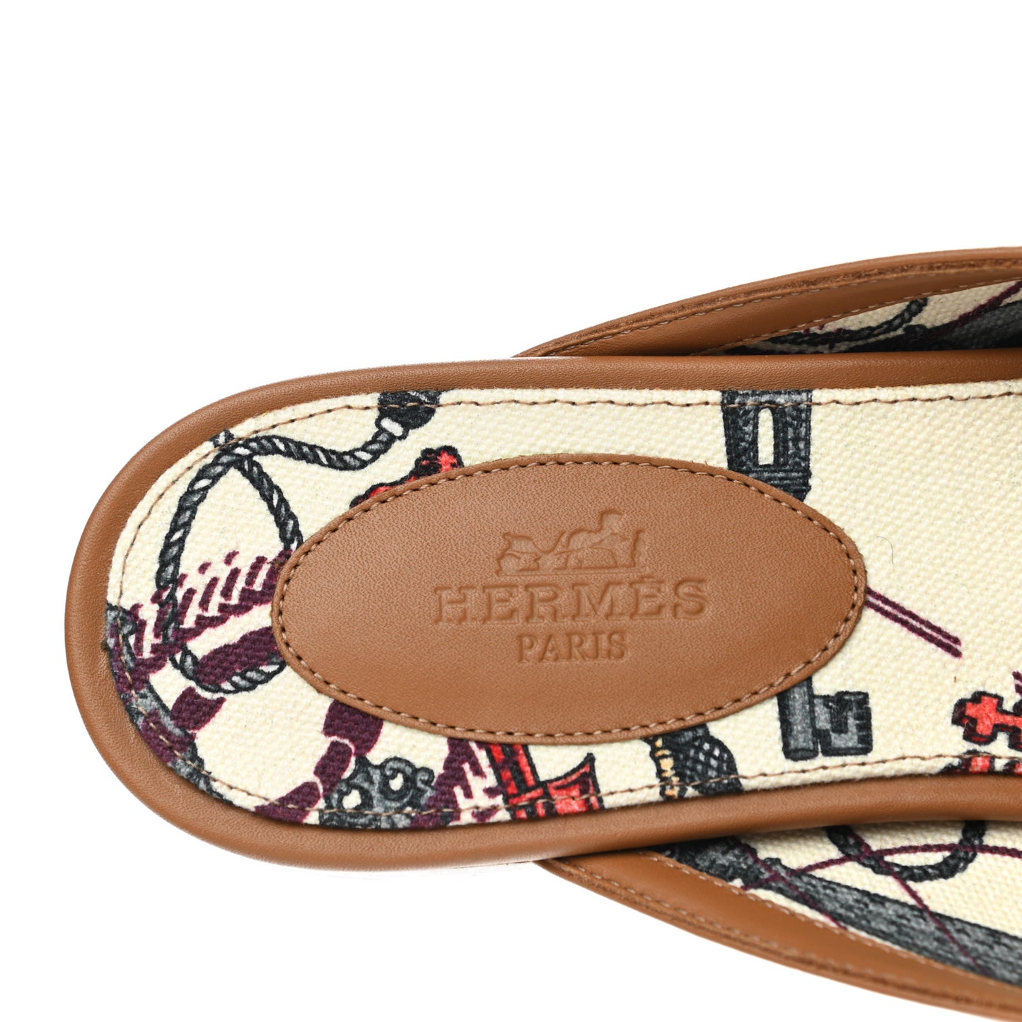 Cotton Canvas Calfskin Oz Mules 39 Naturel Beige Dore