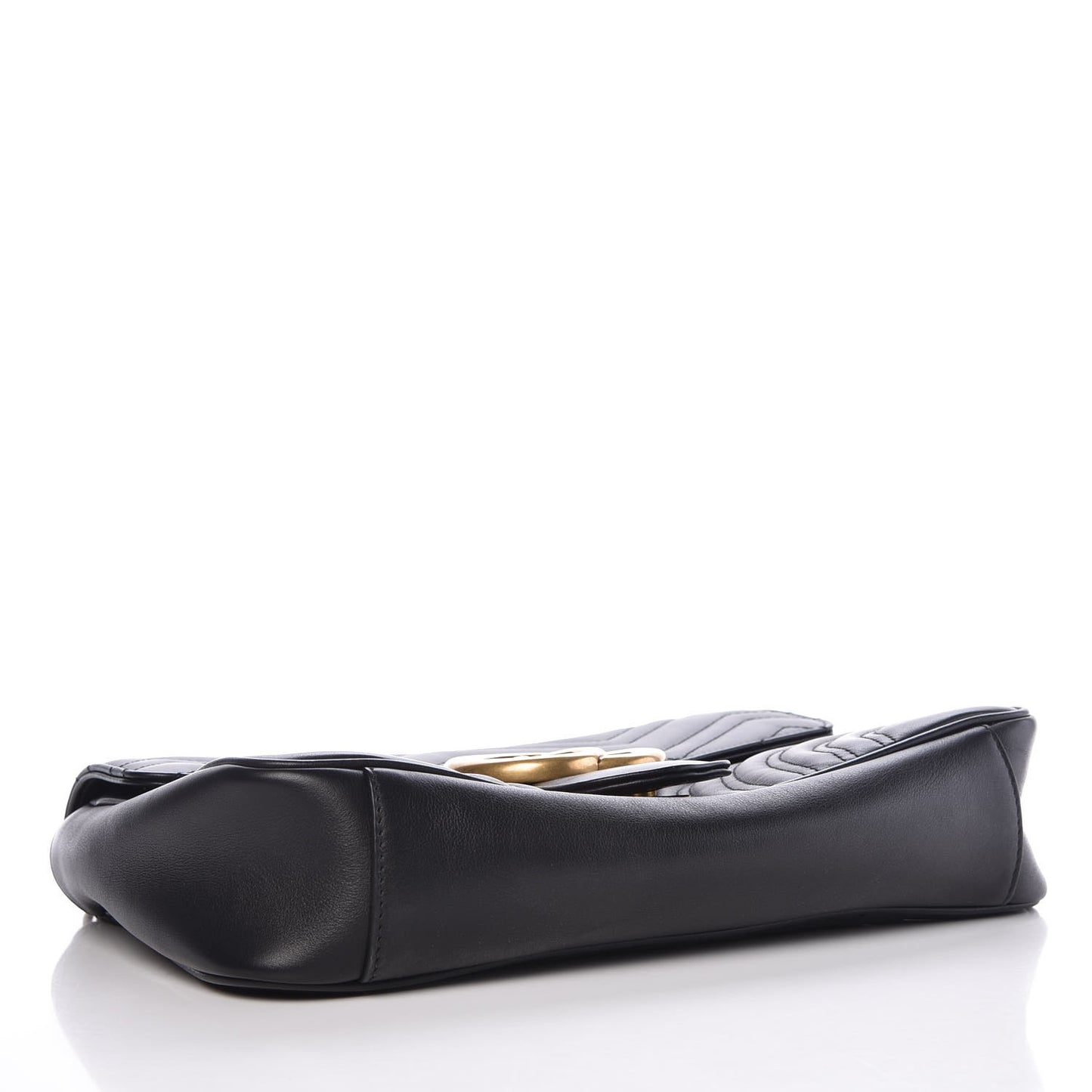 Calfskin Matelasse Medium GG Marmont Shoulder Bag Black