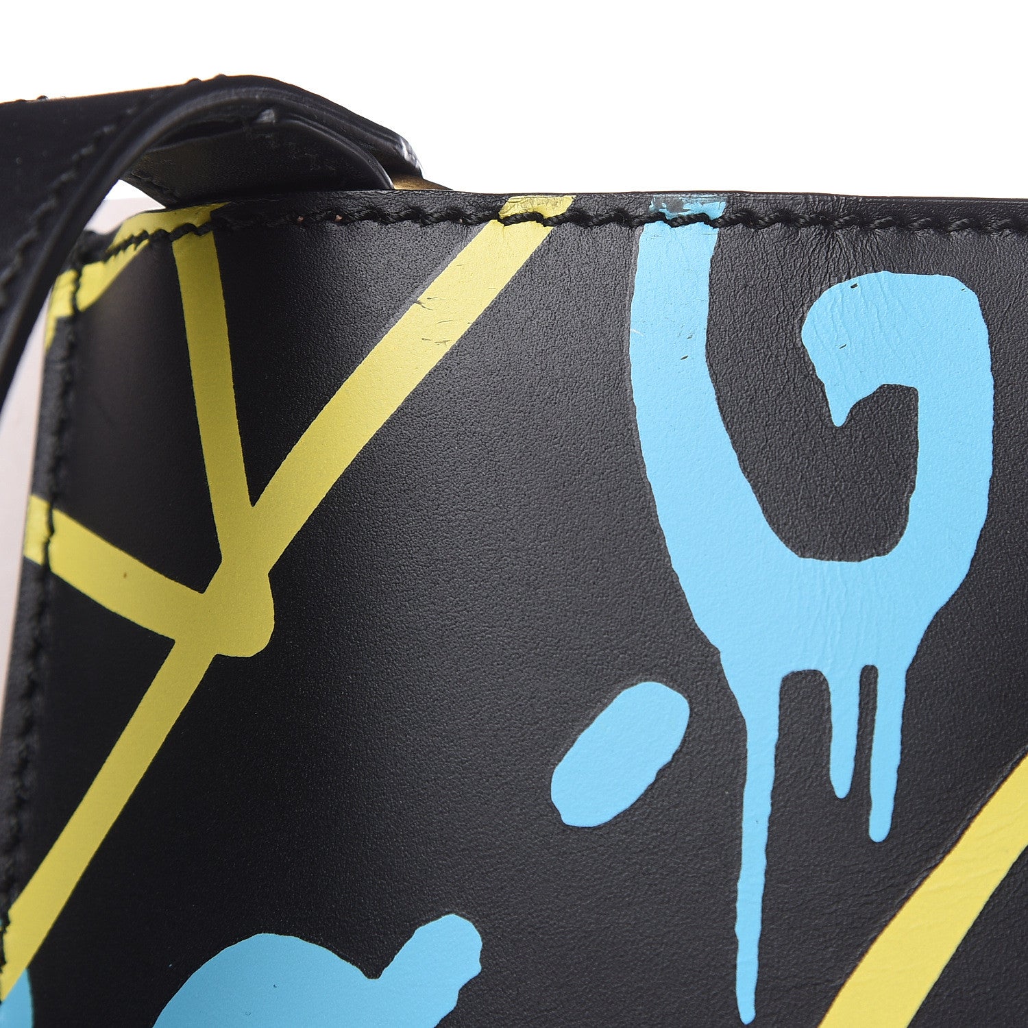 Gucci Calfskin GucciGhost Medium XL Tote Black New Acquamarine 9 of 9