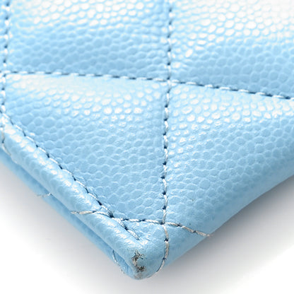 Chanel Caviar Quilted Card Holder Light Blue 8 of 10