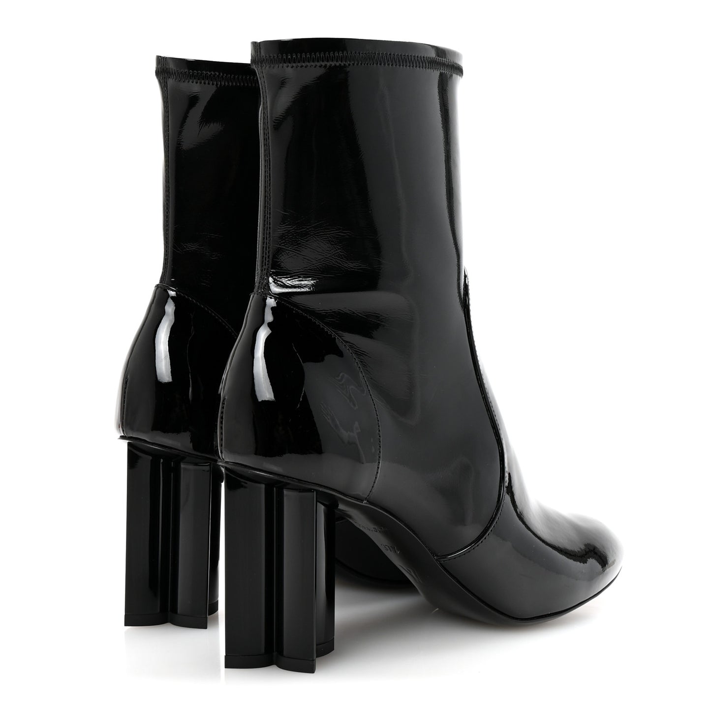 Patent Silhouette Ankle Boots 37.5 Black