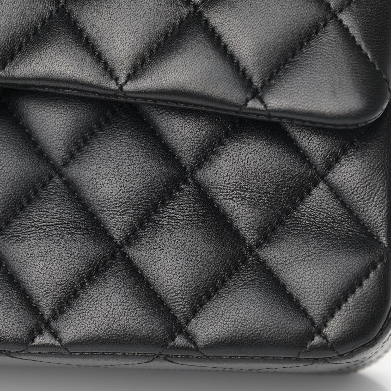 Chanel Lambskin Quilted Medium Double Flap Black 14 of 15