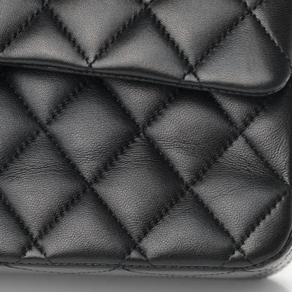 Chanel Lambskin Quilted Medium Double Flap Black 14 of 15
