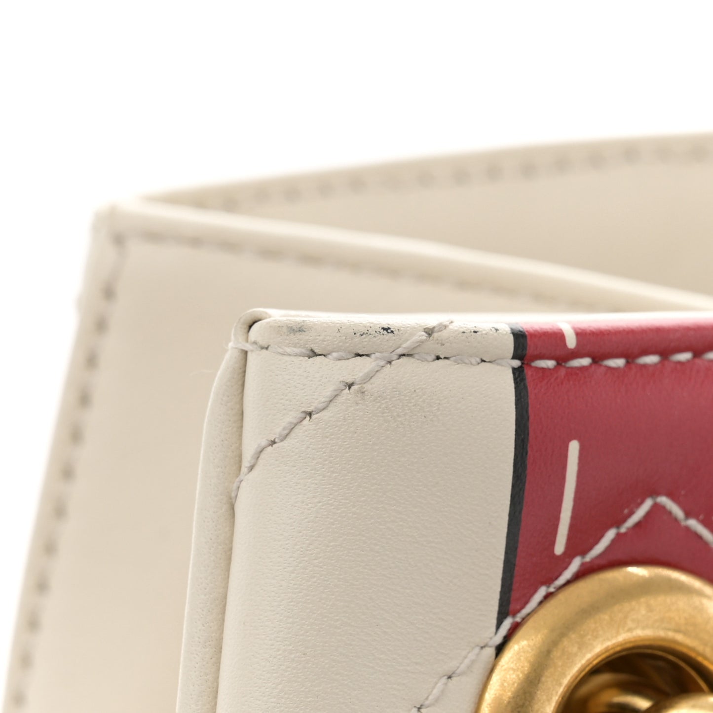 Calfskin Matelasse Trompe L'Oeil Print Medium GG Marmont Shoulder Tote Mystic White Hibiscus Red Marine Giallo