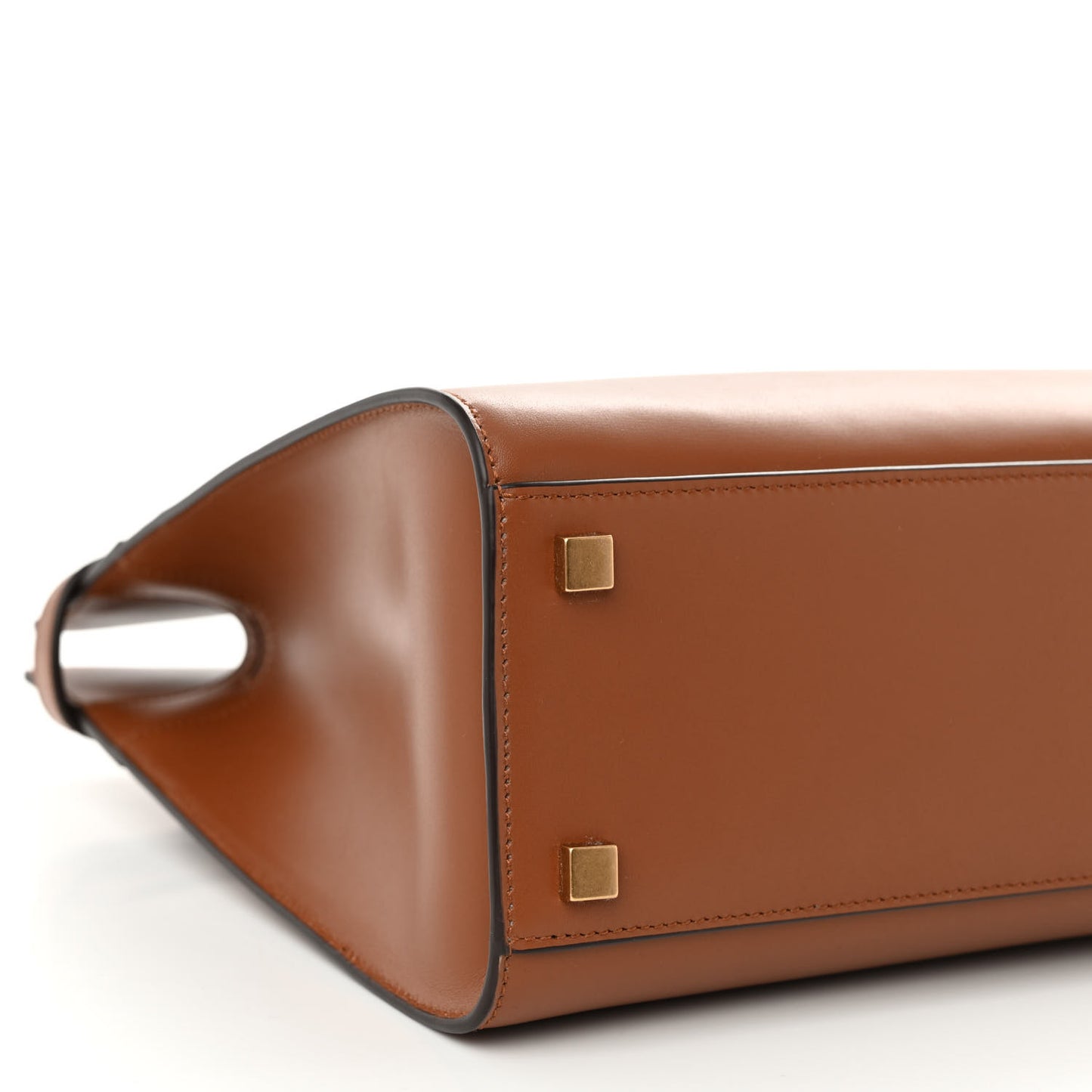 Calfskin Small Manhattan Shopper Tote Brick Ebony Dark