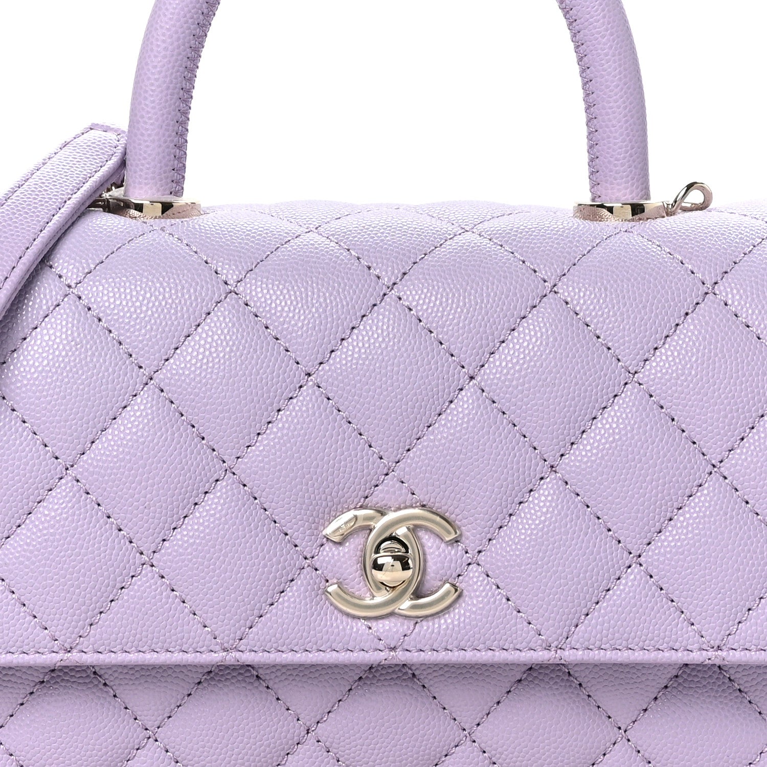 Chanel Caviar Quilted Mini Coco Handle Flap Light Purple 8 of 10