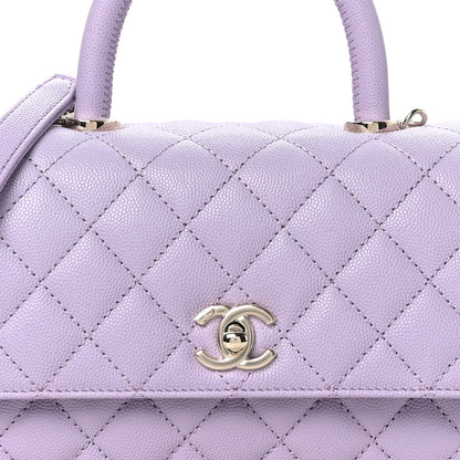 Chanel Caviar Quilted Mini Coco Handle Flap Light Purple 8 of 10