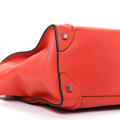 Celine Drummed Calfskin Mini Luggage Coquelicot 6 of 9