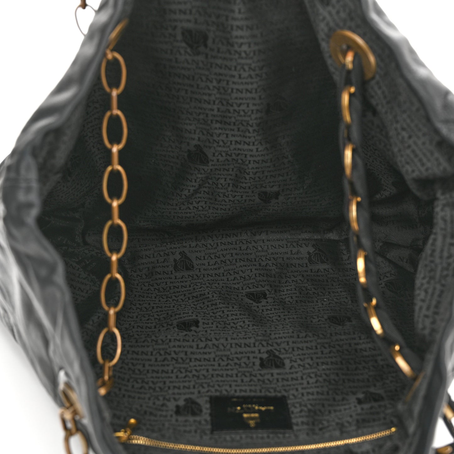 Lambskin Quilted Large Amelia Tote Black