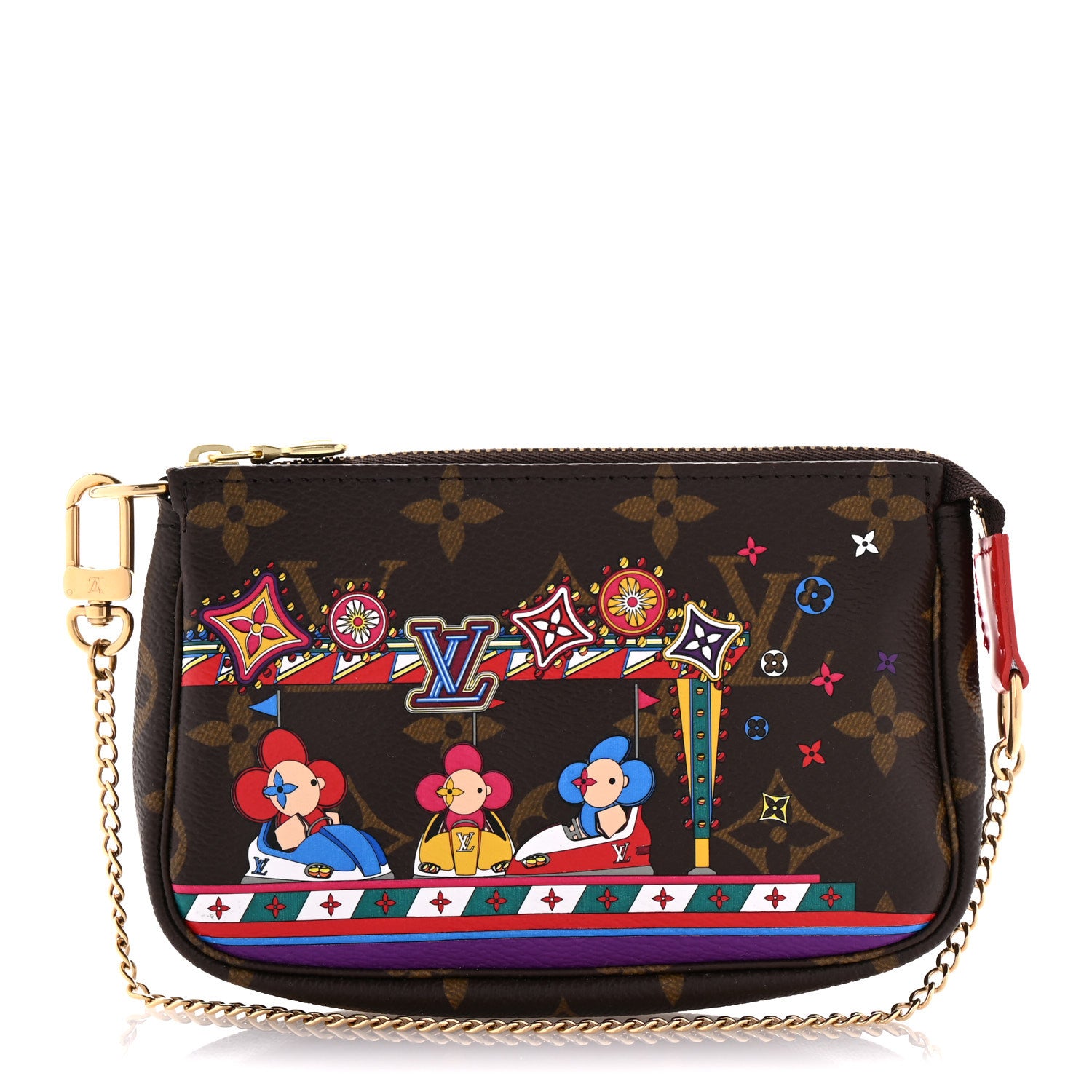 Louis Vuitton Monogram 2020 Christmas Animation Bumper Cars Mini Pochette Accessories Coquelicot 1 of 8