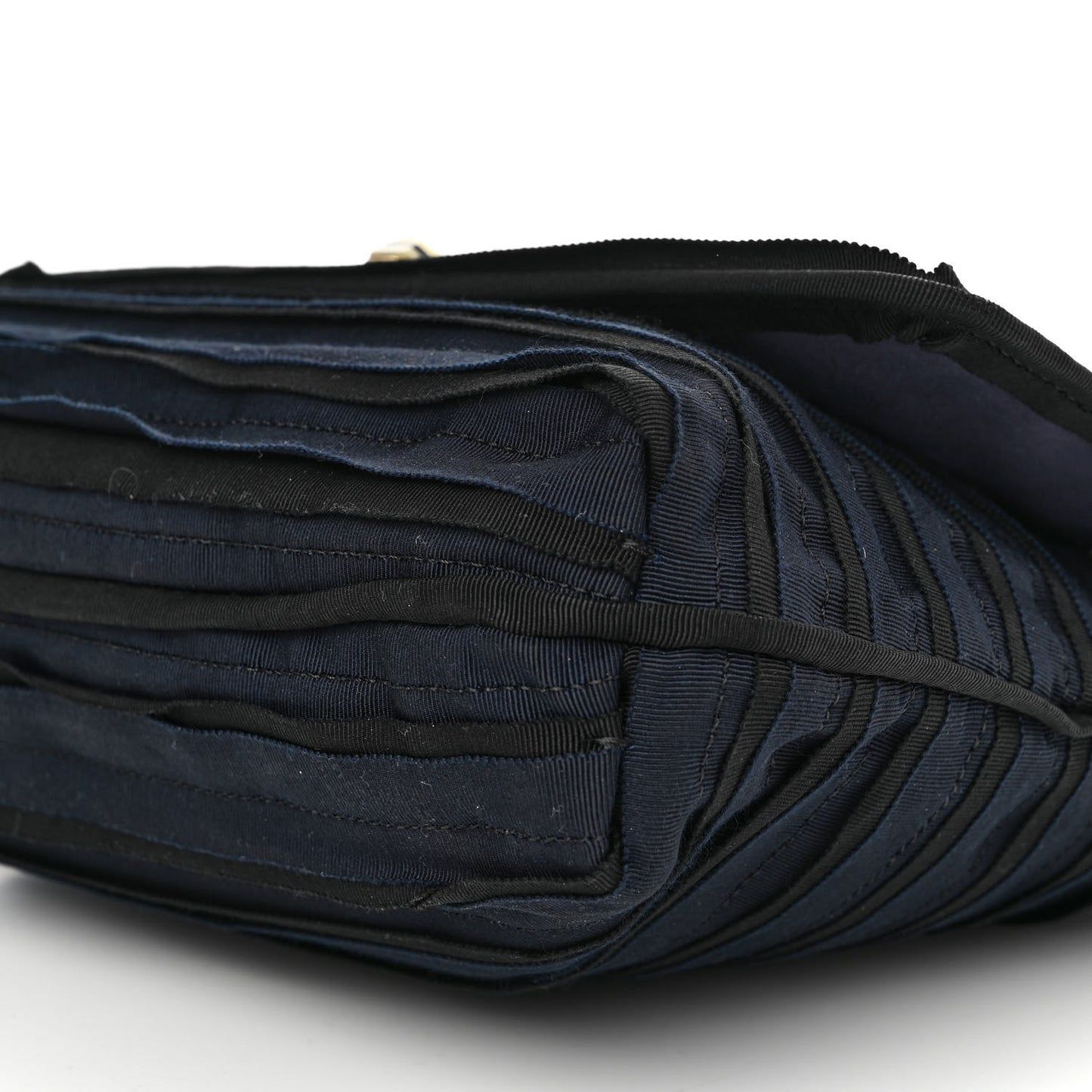 Canvas Pleated Happy Square Shoulder Bag Blue Black