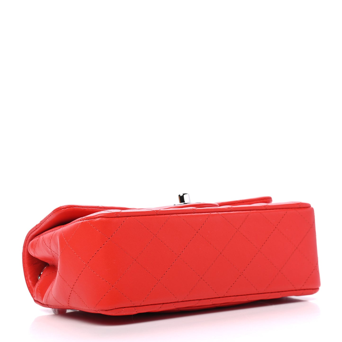 Lambskin Quilted Mini Rectangular Flap Red