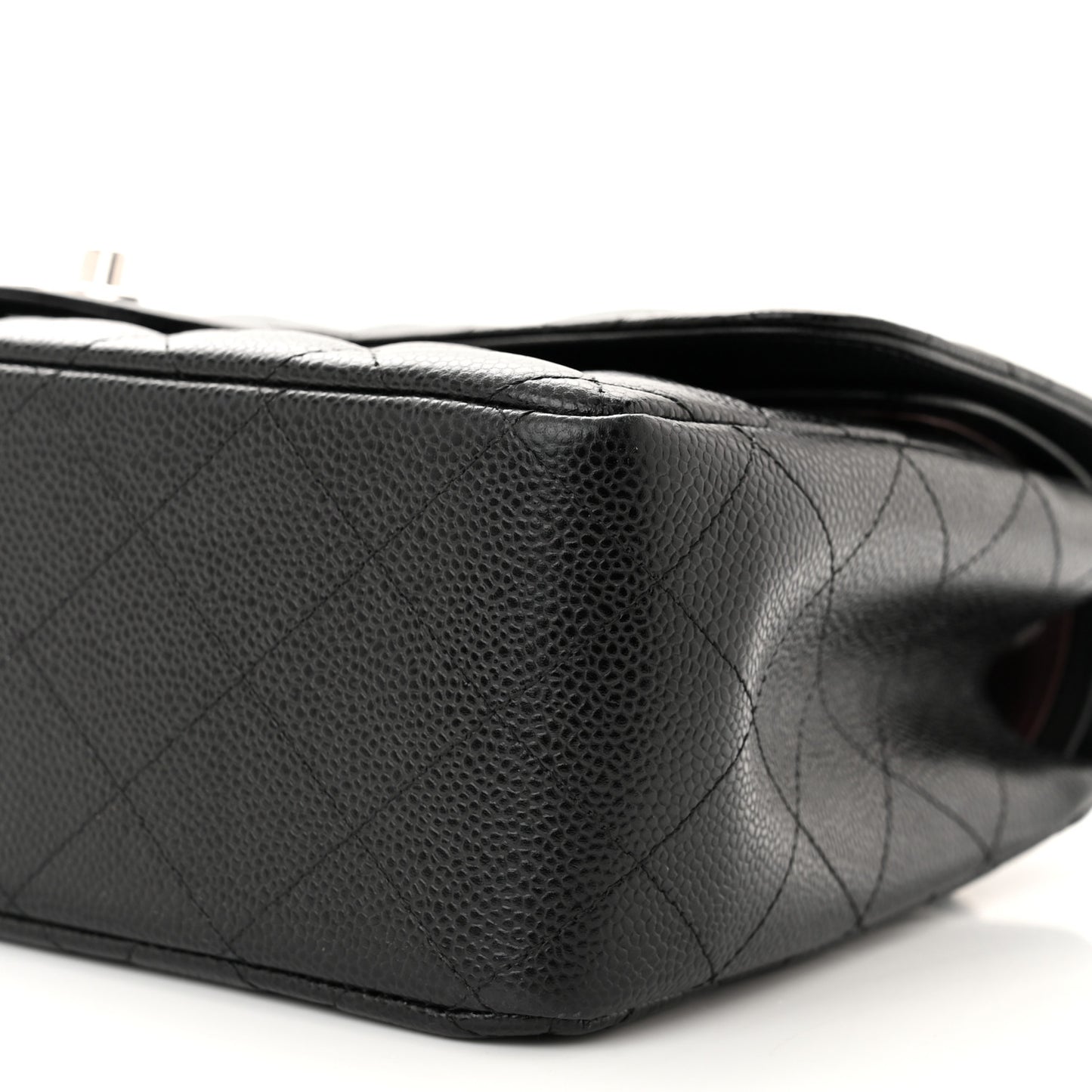 Caviar Quilted Jumbo Double Flap Black
