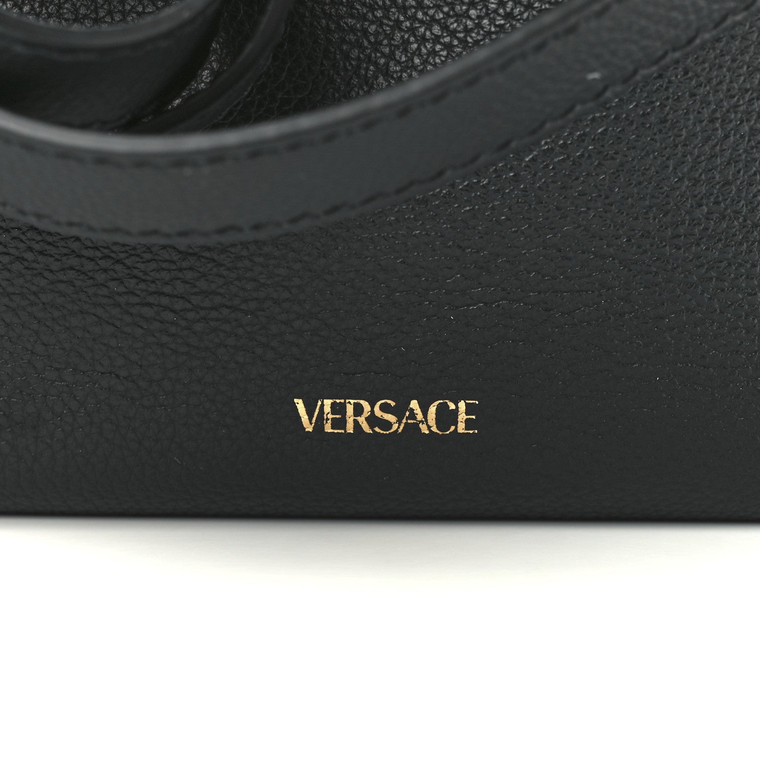 Versace Grained Calfskin La Medusa Bucket Bag Black 9 of 13