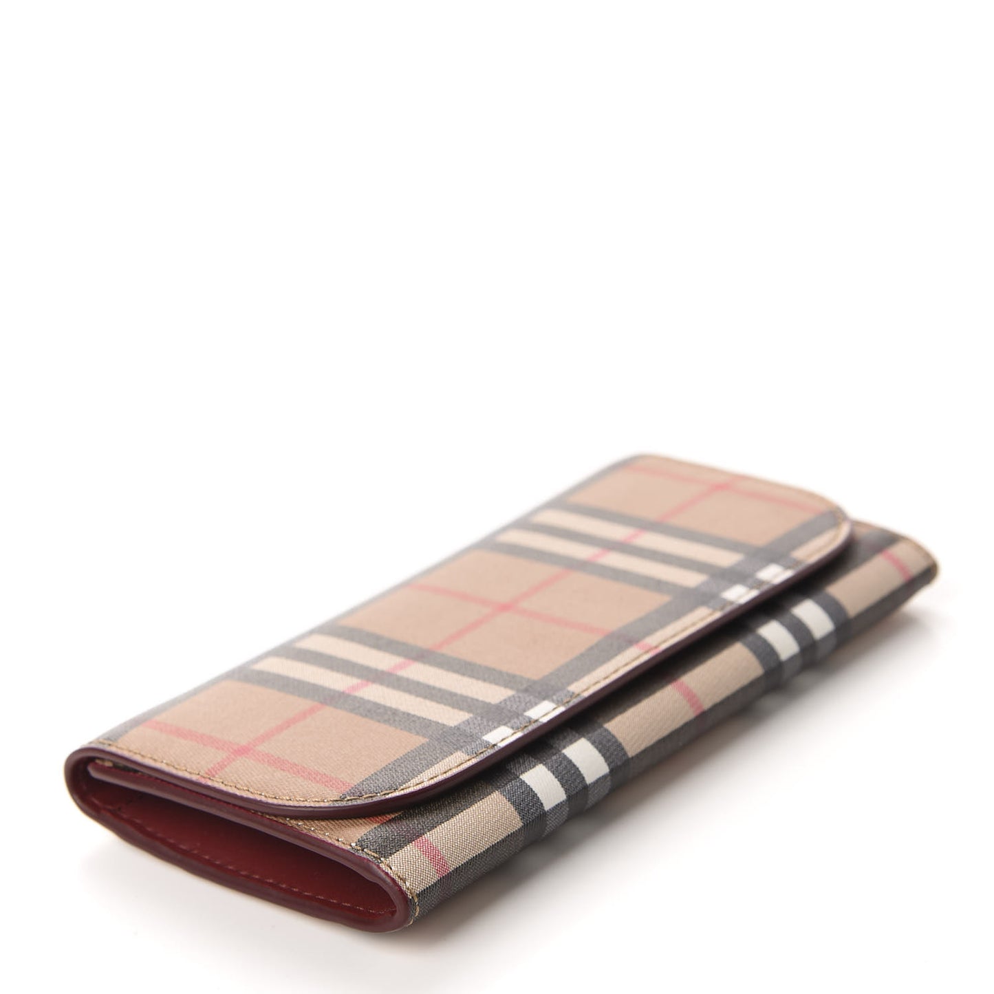 Vintage Check Continental Wallet Crimson