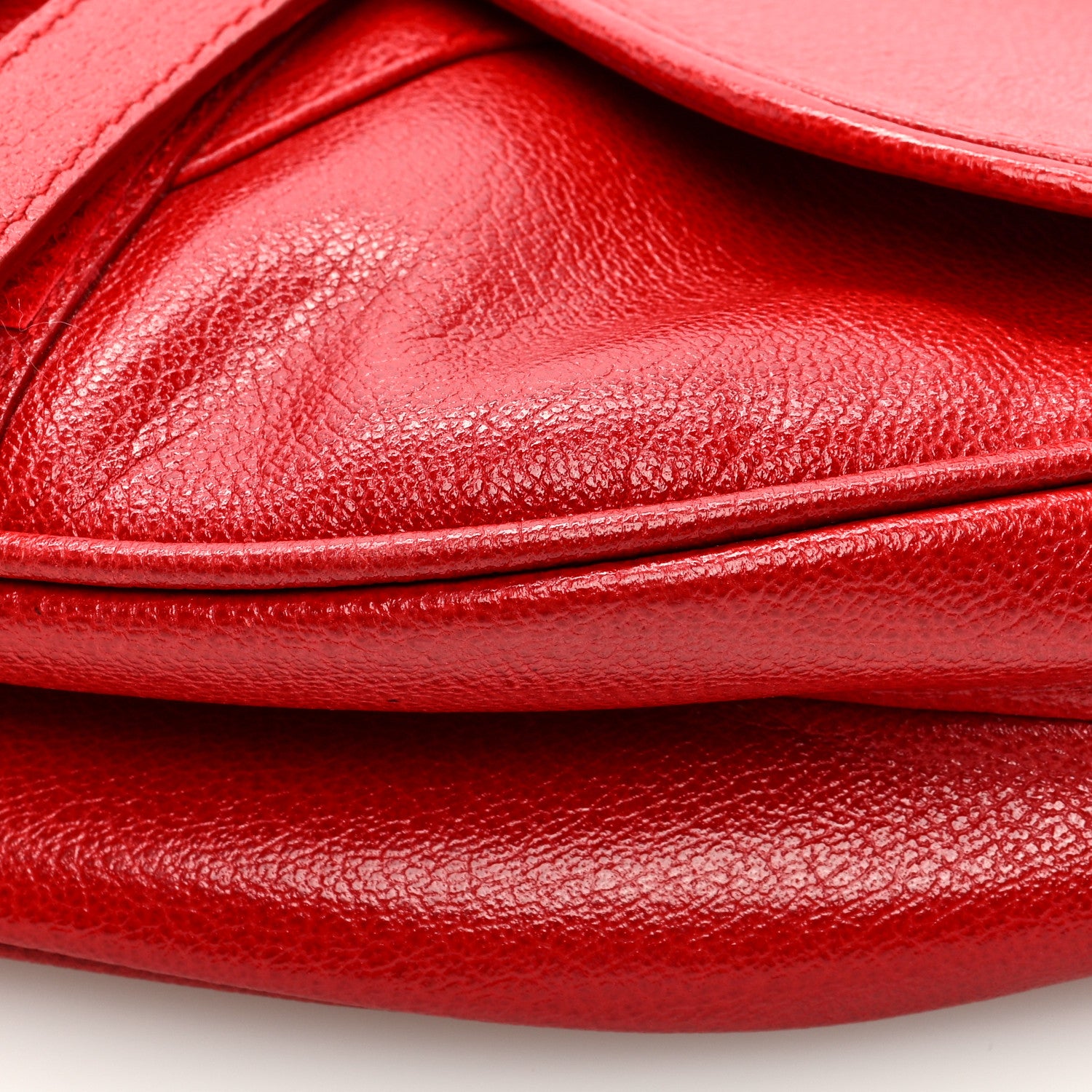 Christian Dior Shiny Goatskin Saddle Bag Red 9 of 9