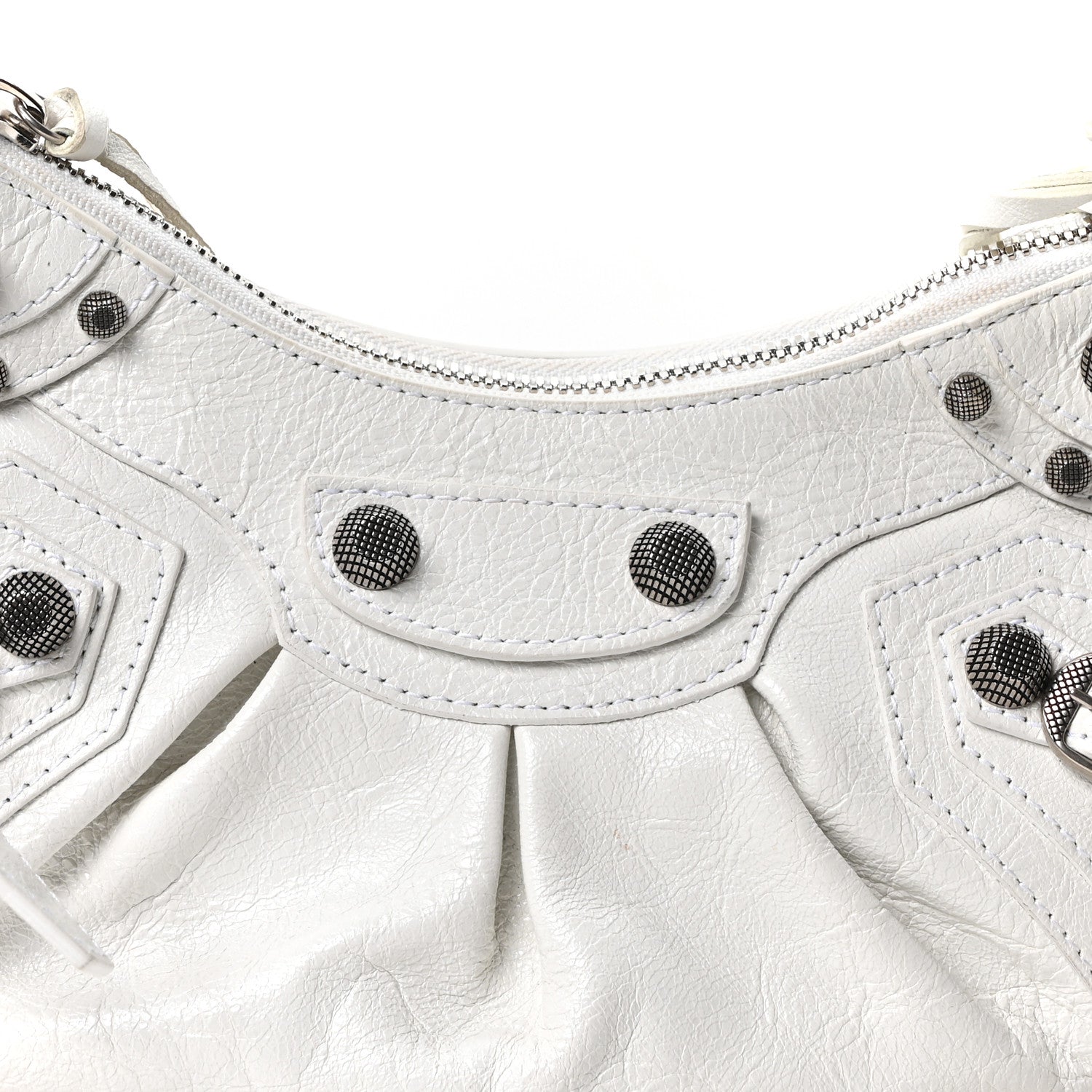 Balenciaga Agneau Arena Le Cagole Shoulder Bag XS Optic White 9 of 11