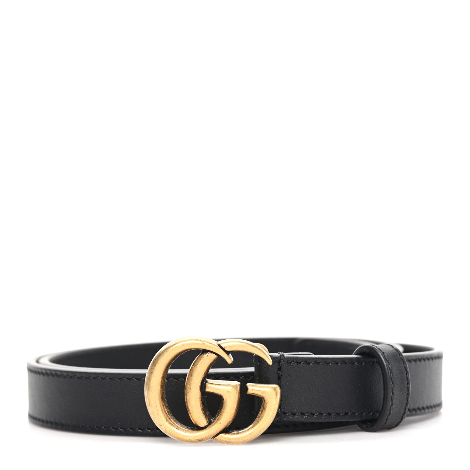 Gucci Calfskin Double G 20mm Belt 80 32 Black 1 of 6