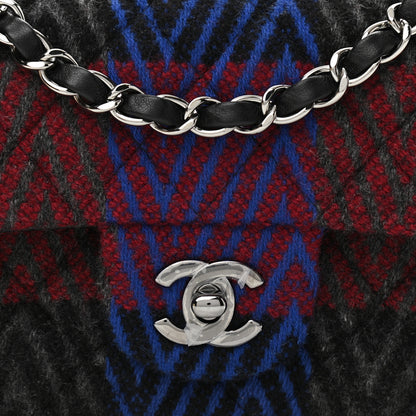 Chanel Wool Quilted Mini Rectangular Flap Red Grey Multicolor 8 of 11