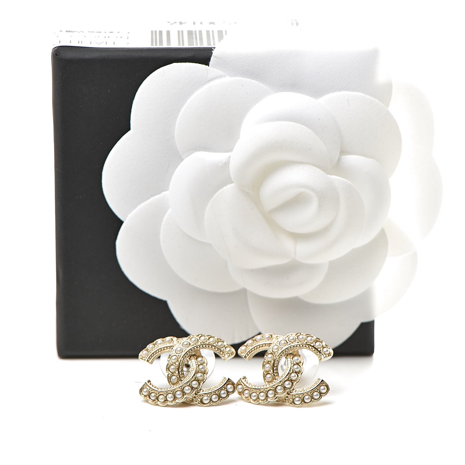 Chanel Pearl Queen of France CC Earrings Gold 5 of 5
