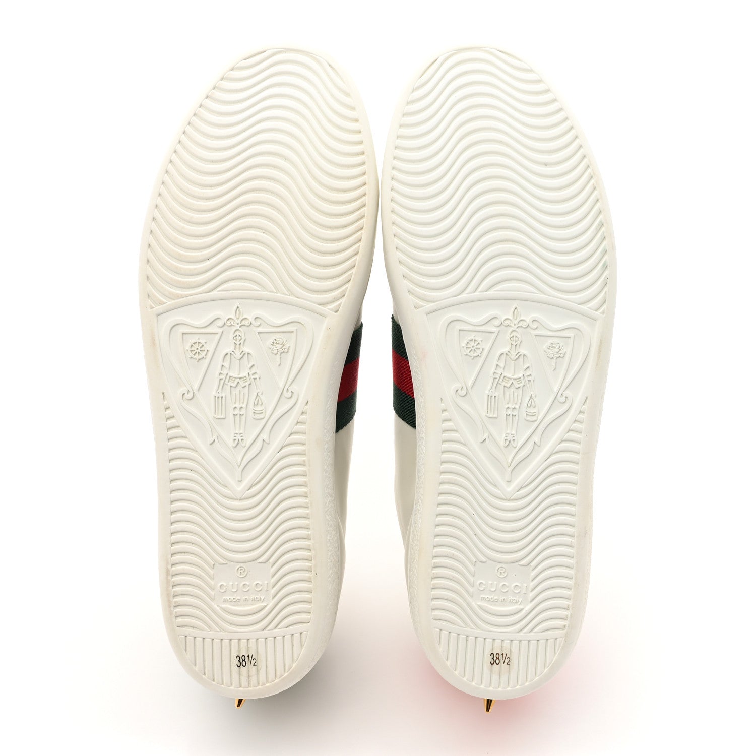 Gucci Calfskin Web Pearl Studded Womens Ace Sneakers 38.5 White 6 of 10