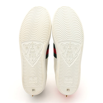 Gucci Calfskin Web Pearl Studded Womens Ace Sneakers 38.5 White 6 of 10