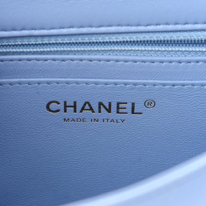 Chanel Lambskin Quilted Mini Square Flap Light Blue 5 of 8