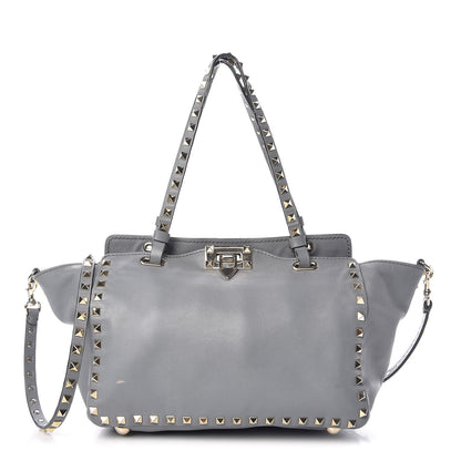 Valentino Garavani Vitello Small Rockstud Tote Grey 1 of 22