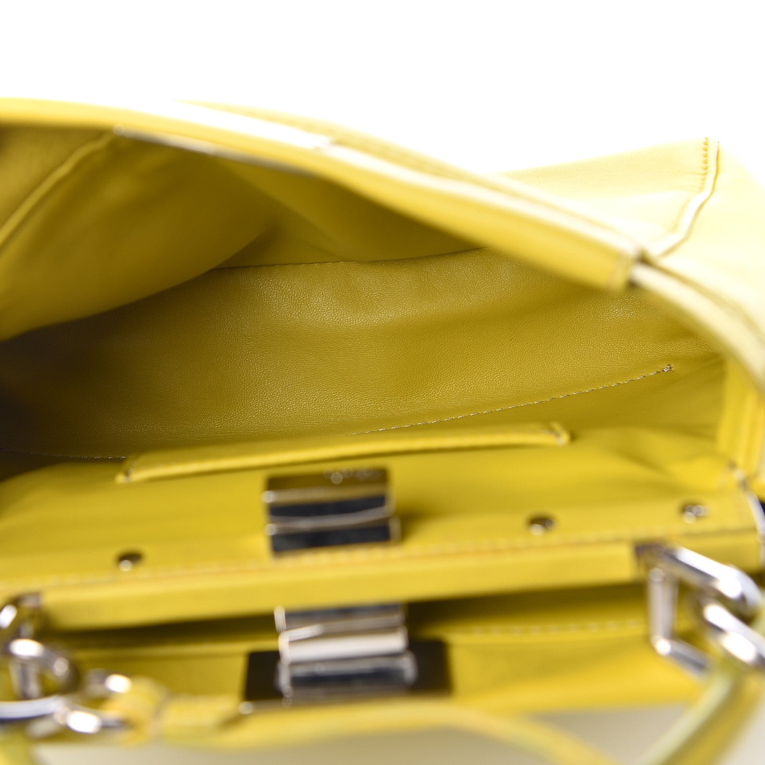 Fendi Nappa Mini Peekaboo Iconic Satchel Lime 6 of 22