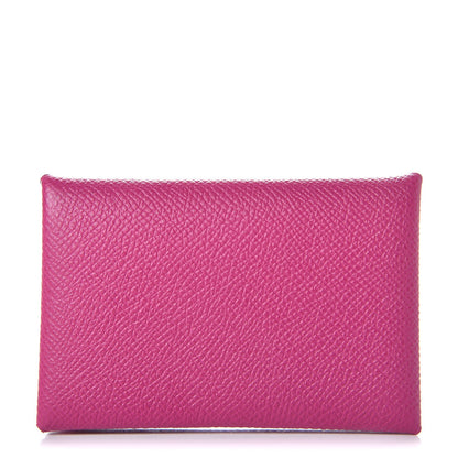 Hermes Epsom Calvi Card Case Rose Pourpre 1 of 6