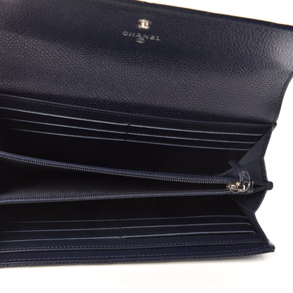 Chanel Caviar Quilted Large Gusset Flap Wallet Navy 5 of 9