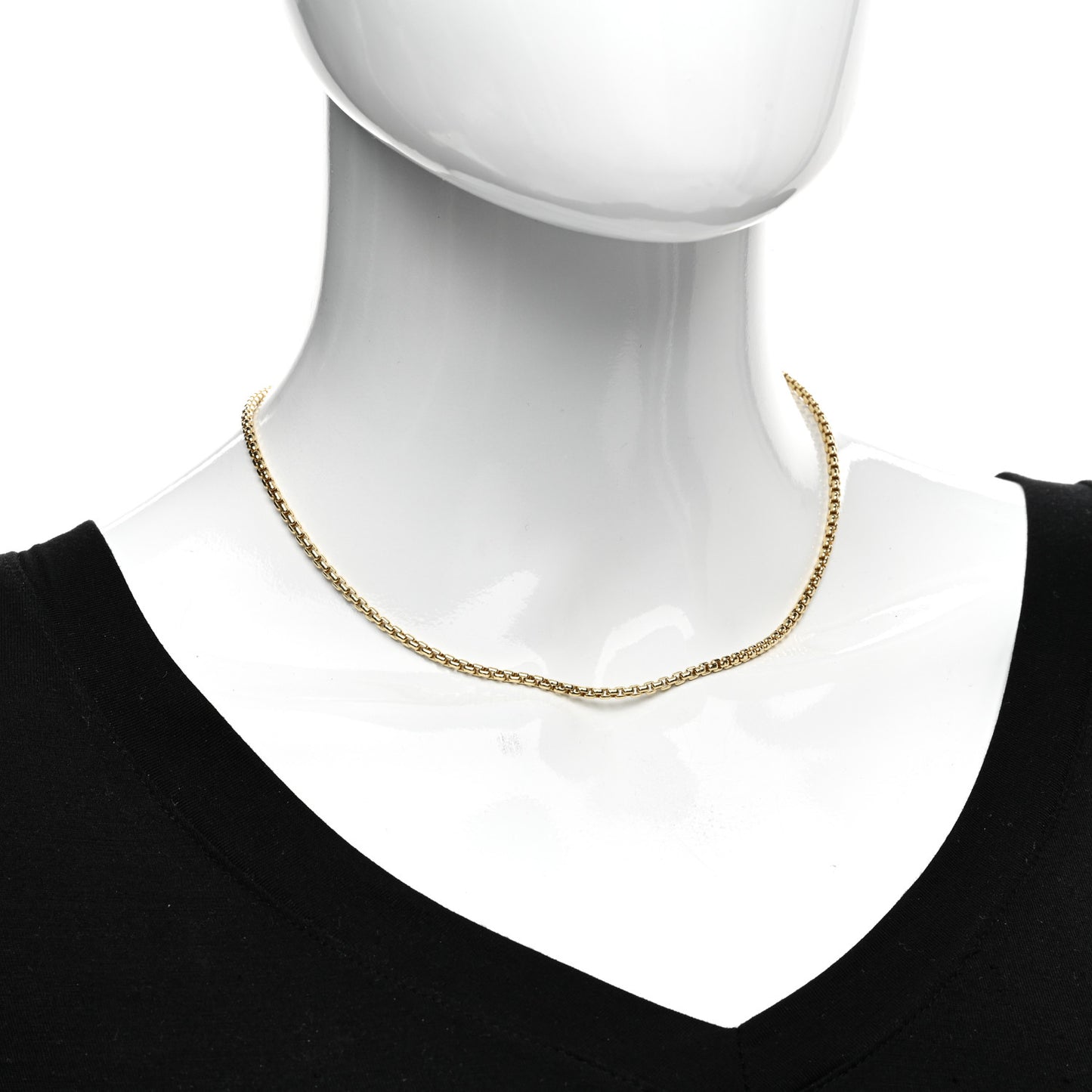 18K Yellow Gold 2.5mm Box Chain Necklace 16"