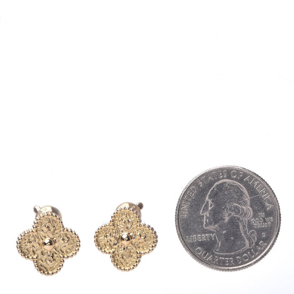 Van Cleef & Arpels 18K Yellow Gold Vintage Alhambra Earrings 2 of 5