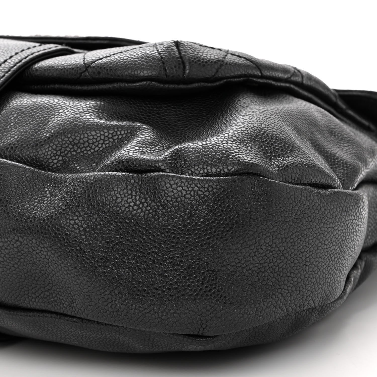 Chanel Glazed Caviar Coco Rider Flap Hobo Dark Grey 10 of 10