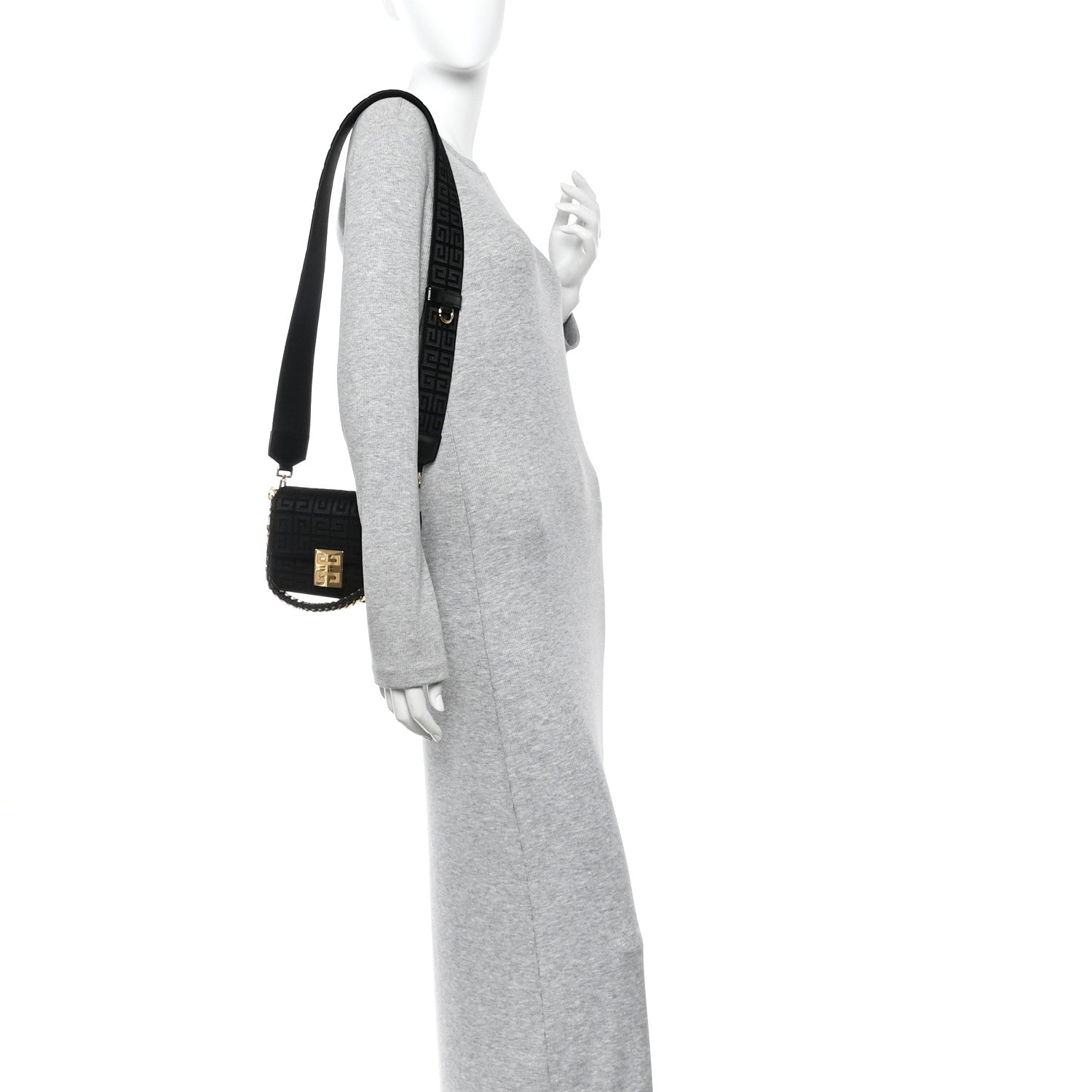 Givenchy Canvas Woven Embroidered Small 4G Bag With Chain Black 2 of 10