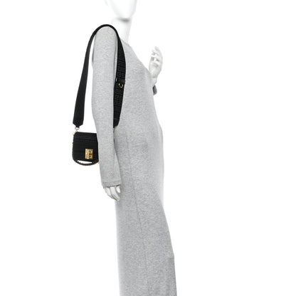 Givenchy Canvas Woven Embroidered Small 4G Bag With Chain Black 2 of 10