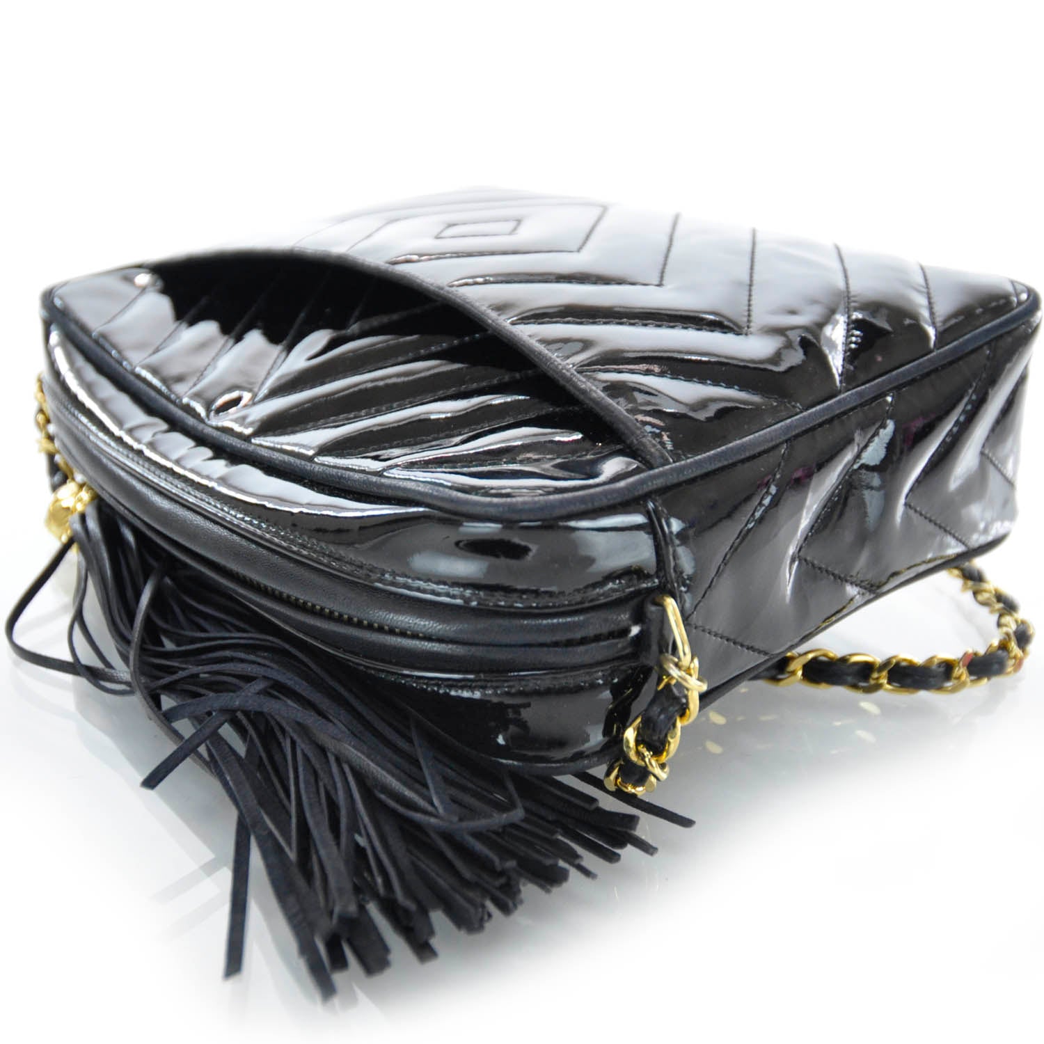 Chanel Patent Tassel Camera Case Black 5 of 10