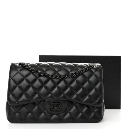 Chanel Lambskin Quilted Jumbo Double Flap So Black 11 of 11