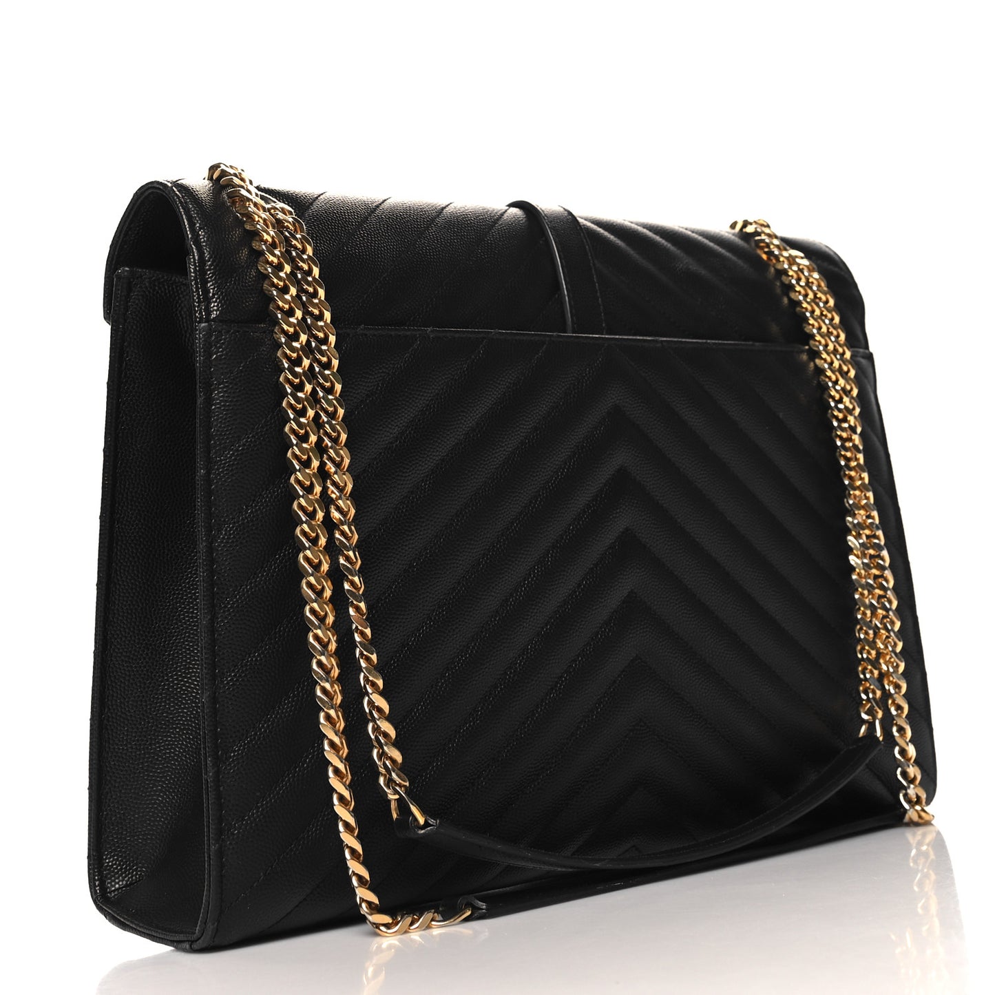 Grain De Poudre Matelasse Chevron Large Monogram Satchel Black