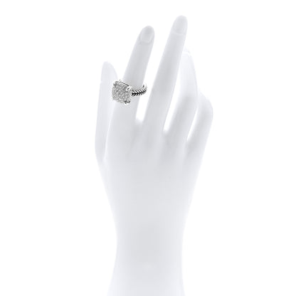 David Yurman Sterling Silver Diamond 14mm Chatelaine Pave Ring 52 6 2 of 5
