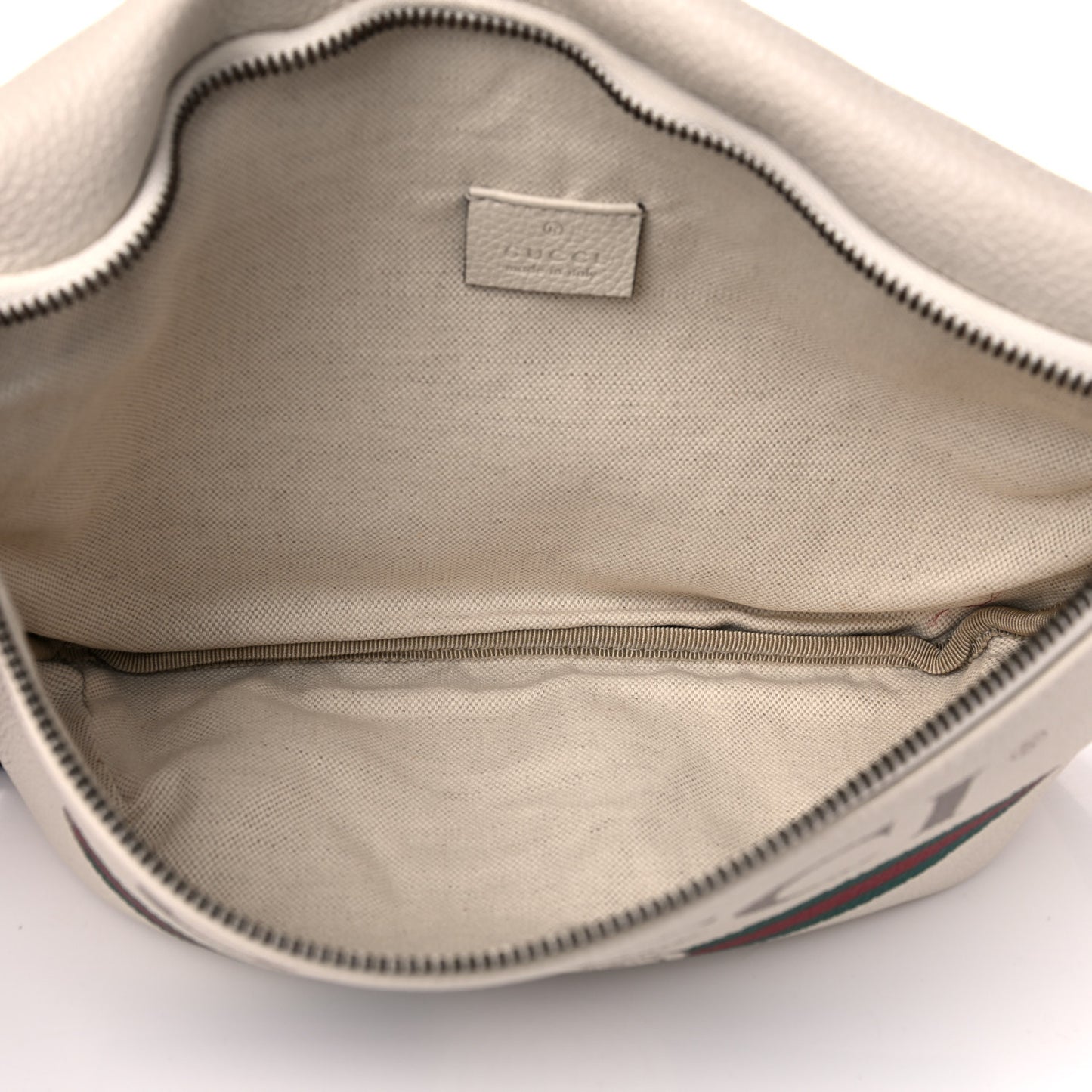 Grained Calfskin Logo Belt Bag White