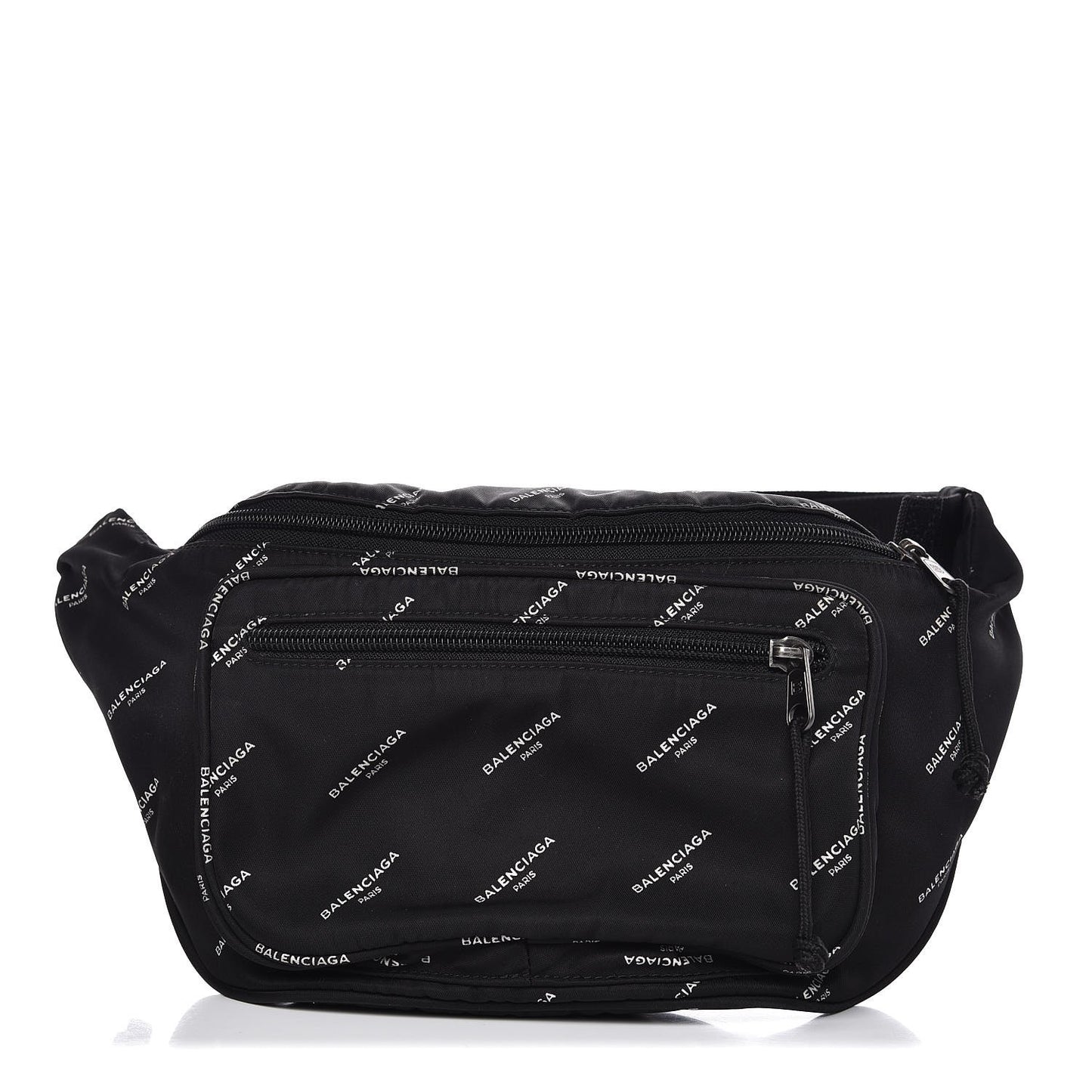 Twill Nylon Allover Logo Explorer Beltpack Black White