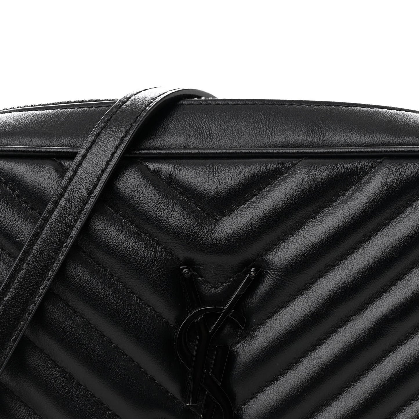 Calfskin Matelasse Monogram Monochrome Lou Camera Bag Black
