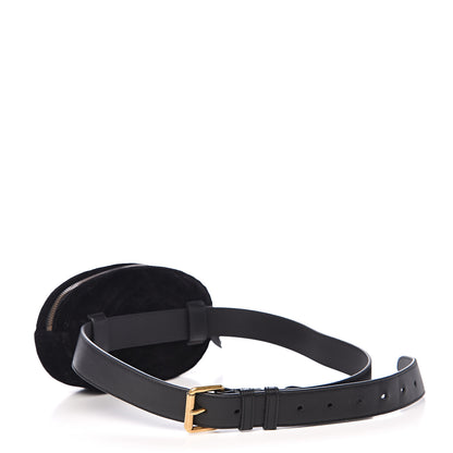 Gucci Velvet Matelasse GG Marmont Belt Bag 85 34 Black 2 of 9