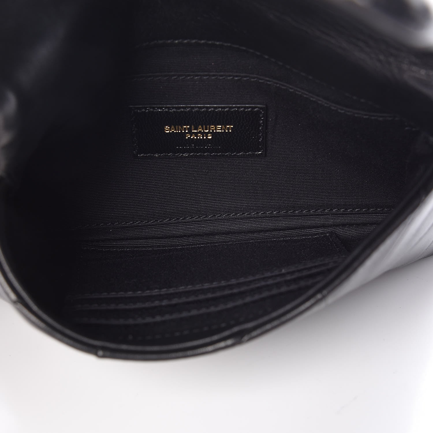 Saint Laurent Lambskin Patchwork Monogram Jamie Chain Wallet Black 5 of 11